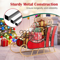 95cm Christmas Metal Sleigh Decoration with 2-Tier Shelf