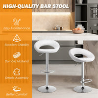 Giantex Bar Stool Set of 2, Height Adjustable & 360° Home Bar Stool w/ Non-Slip Base & Steel Footrest