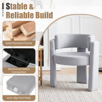 Giantex Modern Velvet Barrel Accent Chair, Comfy Upholstered Armchair