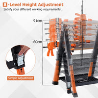 2-in-1 Folding Work Table & Sawhorse, 454 kg Max Load Workbench w/ 2 Quick Clamps & 4 Clamp Dogs