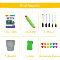 3 in 1 Kids Art Easel, Double Sided Whiteboard & Chalkboard