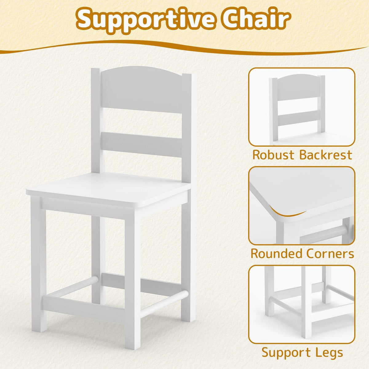 Kids Desk and Chair Set, Wooden Study Desk