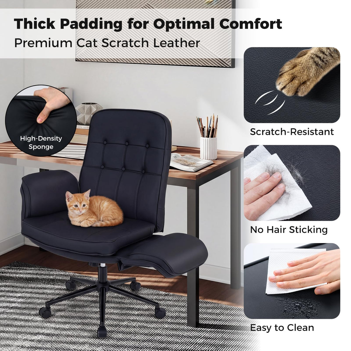 Criss Cross Chair with Rocking Backrest and Removable Cushion