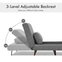 Tri-Fold Down Sofa Bed Chair with Solid Wood Legs