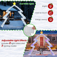 269cm Christmas Tree-shaped Archway with Top Star and Adjustable LED Lights