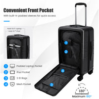 Lightweight PC Hardside Suitcase w/Double TSA Lock