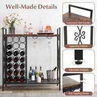 21 Bottle Wine Rack, Freestanding Floor Wine Bottle Organizer