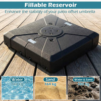 Cantilever Umbrella Base with Wheels,180kgWater&Sand Fillable Weighted Stand