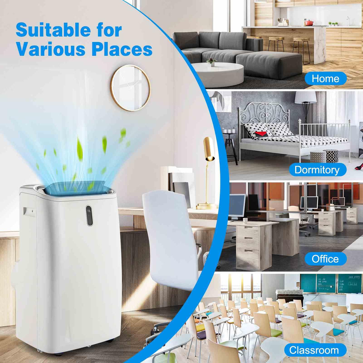 14000/16000 BTU 4-in-1 Portable Air Conditioner with Fan and Sleep Mode