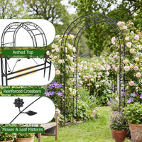 Heavy Duty Garden Arch with Floral Patterns for Climbing Plants