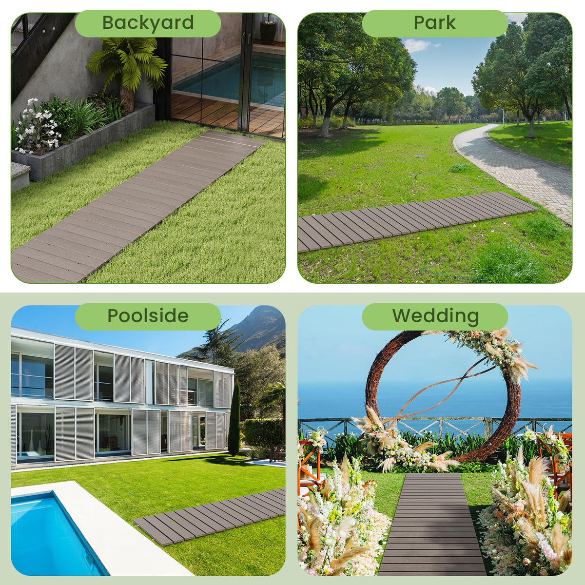 245cm Outdoor Roll Out Walkway with Metal Wire Connection