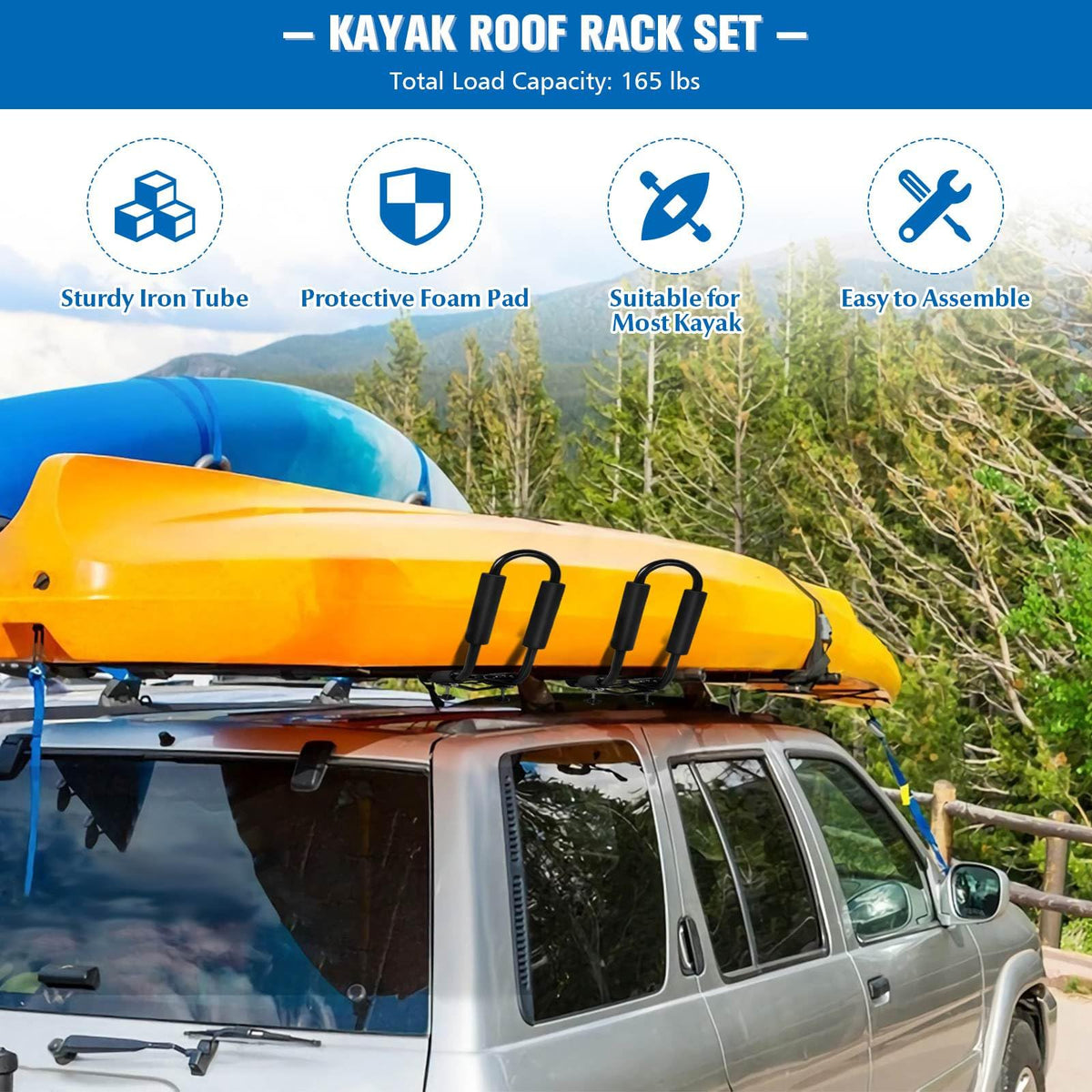 et of 4 U-Bar Kayak Racks with Bandage