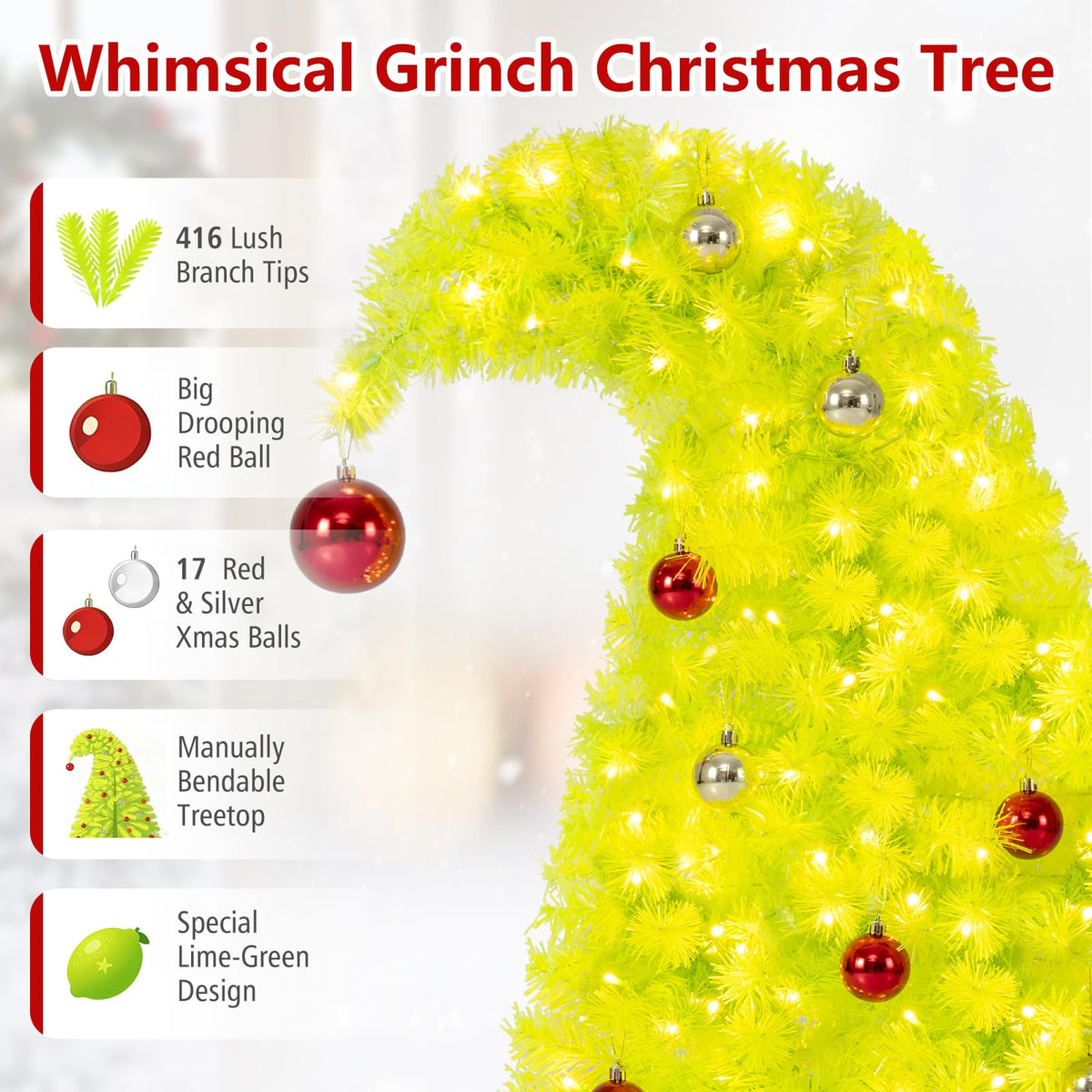 1.5M Pre-Lit and Pre-Decorated Christmas Tree with 4 Lighted Gift Boxes