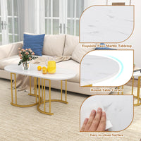 Nesting Coffee Table Set of 3, Stacking Side Tables