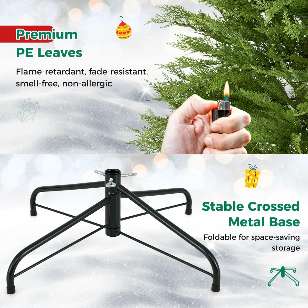 180cm Pre-Lit Artificial Christmas Tree w/ 890 Warm White Lights