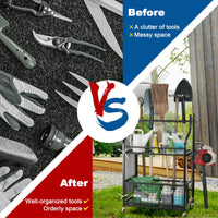 Garden Tool Organizer with Storage Bag for Long Handle Tool Storage