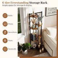 6-Tier Plant Stand with Fan-Shaped Shelves for Flower Pots