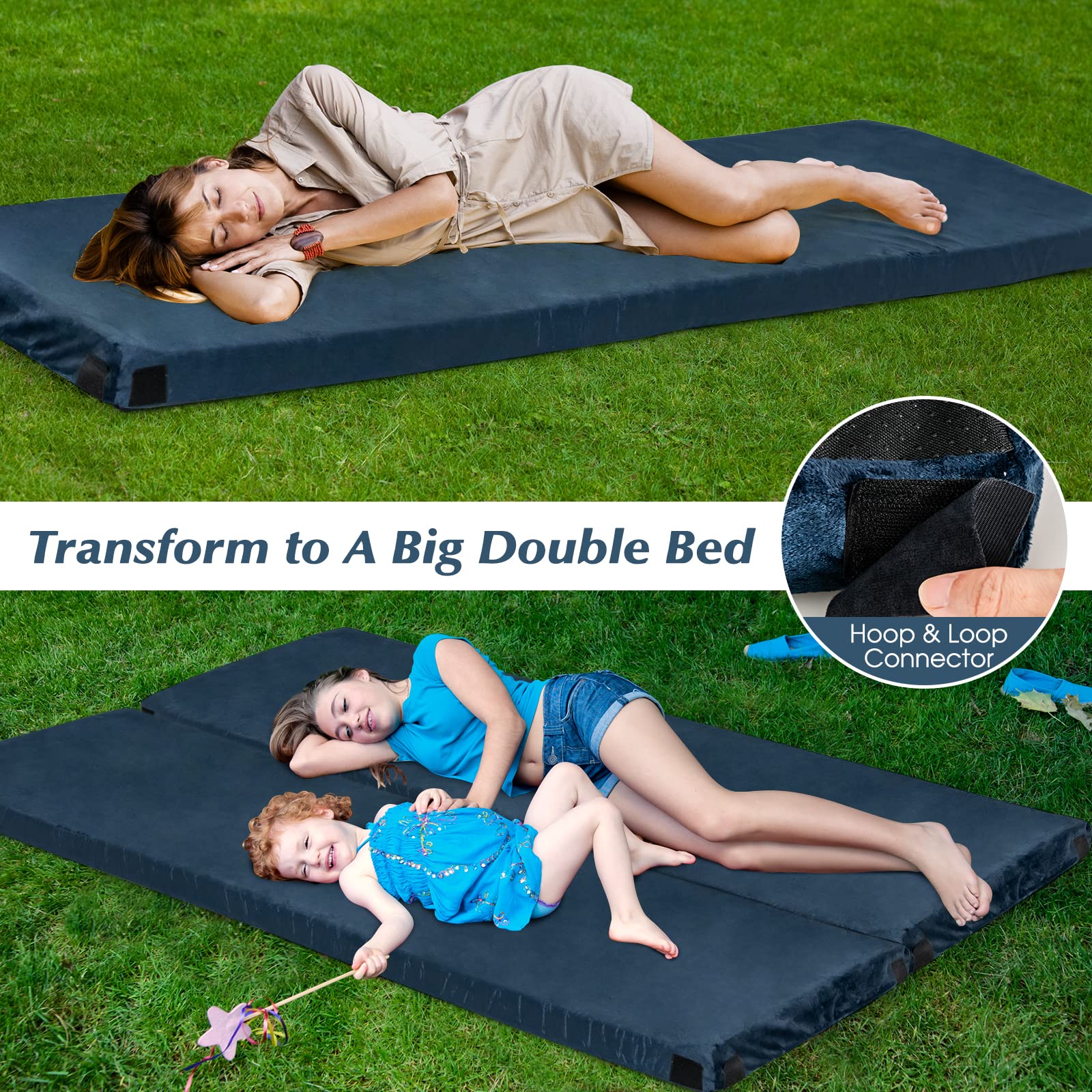 Double foam outlet camping mattress