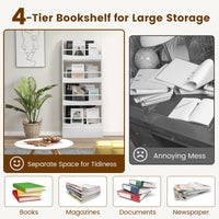 4-Tier Kids Bookcase with 2 Anti-Tipping Kits & Guardrails