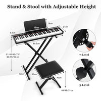 61-Key Portable Electronic Keyboard Piano Complete Digital Piano Set