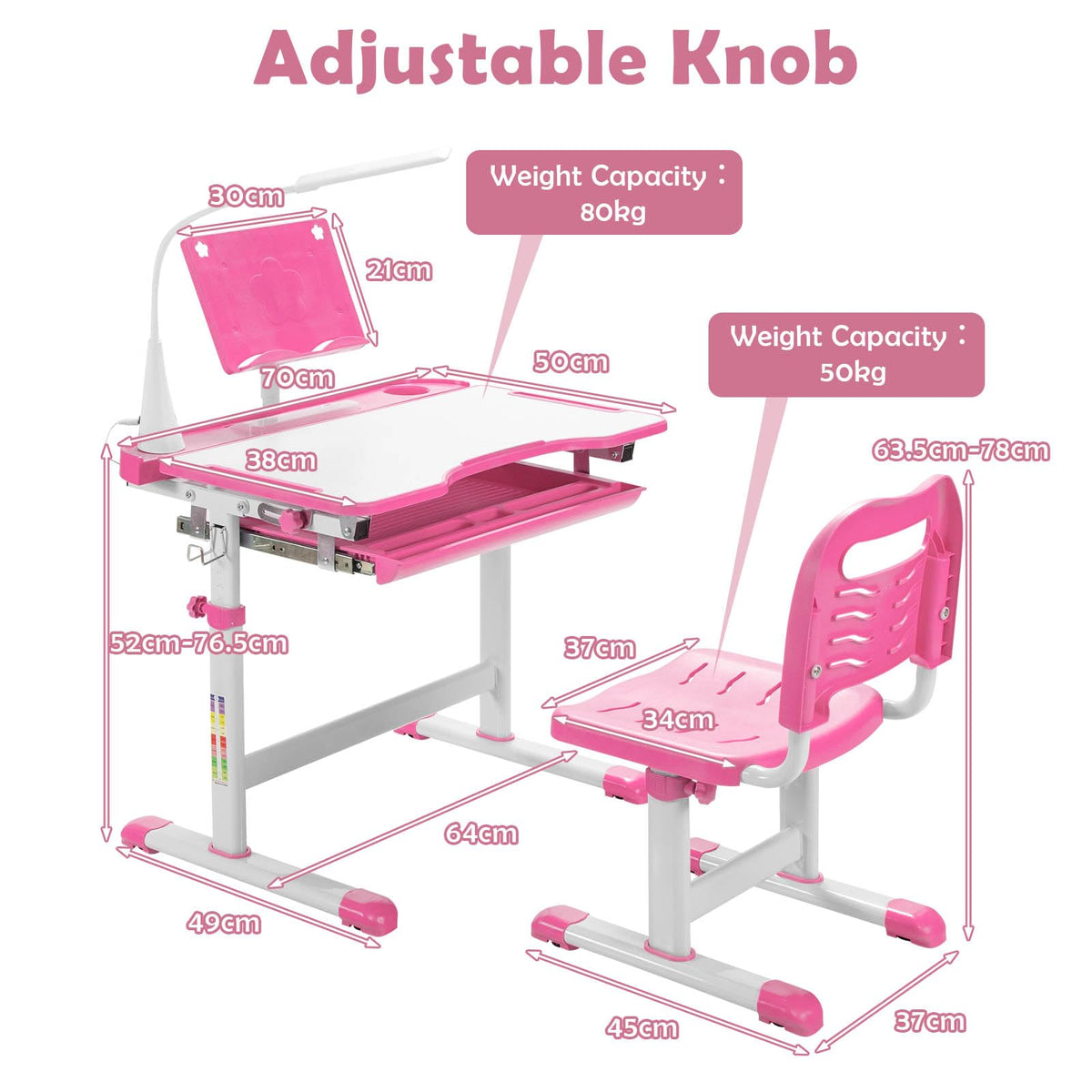 Home School Children Desk and Chair Set for Boys and Girls