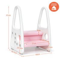 Kids Step Stool, Toddler Step Ladder with Safety Handles & Non-Slip Steps