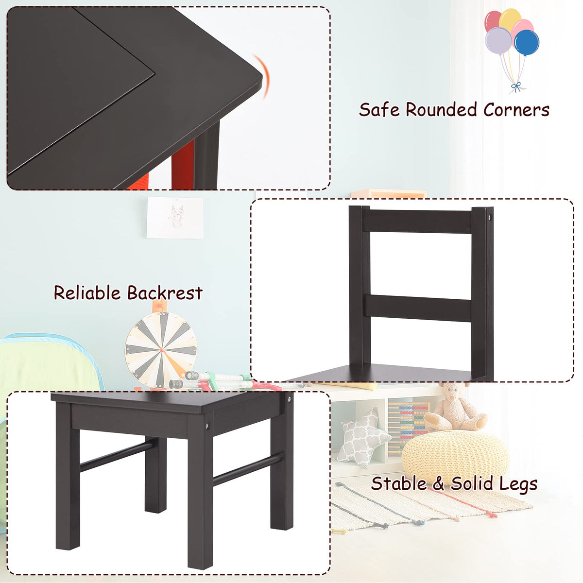 2-in-1 Kids Activity Table and Chair Set with Storage