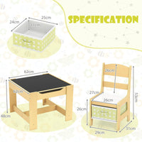3-In-1 Kids Multi Activity Table & 2 Chairs Set for Toddlers
