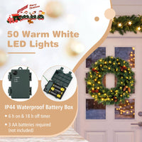 60 CM Pre-Lit Artificial Christmas Wreath, Battery Operated