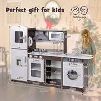 Kids Kitchen Playset Corner Toy Wooden Kitchen Set