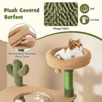 150cm Cactus Cat Tree for Indoor Cats, Multi-Level Cat Tower w/Sisal Scratching Posts & Board