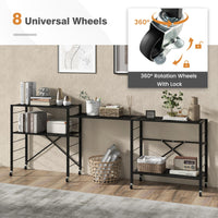 Giantex Folding Storage Shelves, 5-Tier Metal Collapsible Shelves with Wheels