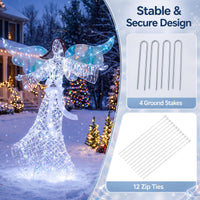 Iridescent Christmas Angel Decoration with 230 Cold White LEDs