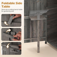 Wood Garden Storage Shed with Lockable Barn Door and Removable Shelves for Outdoor