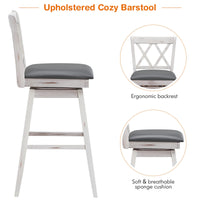 Giantex Set of 2 Bar Stool, Counter Height Barstool W/Foot Rest Upholstered Cushion