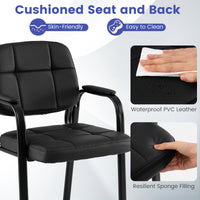 Waiting Room Guest Chairs with Padded Armrests Set of 2/4