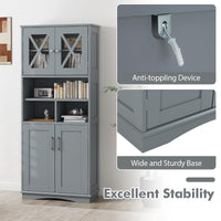 Tall Bathroom Cabinet Large Floor Storage Kitchen Cupboard Pantry Sideboard