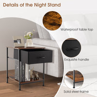 Giantex 2-Tier Nightstand Compact Sofa Side & Bedside Table
