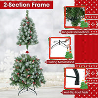 1.5M Hinged Christmas Tree with 8 Lighting Modes, Memory Function