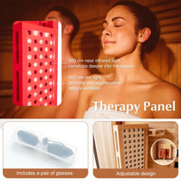 Infrared Wooden Sauna Room for 2 People with Heating Panels and Red Light Tubes