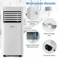 9000 BTU 3-in-1 Portable Air Conditioner with Fan and Dehumidifier Mode