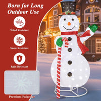 150 cm Lighted Pop-up Snowman, Large White Pre-lit Christmas Decoration w/ 180 LED Lights