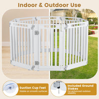 Indoor Outdoor Dog Playpen, 81cm Height, 8 Panels, Plastic Pet Fence