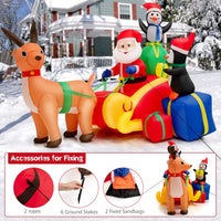 180CM Christmas Inflatable Lighted Santa Claus on Reindeer Sleigh
