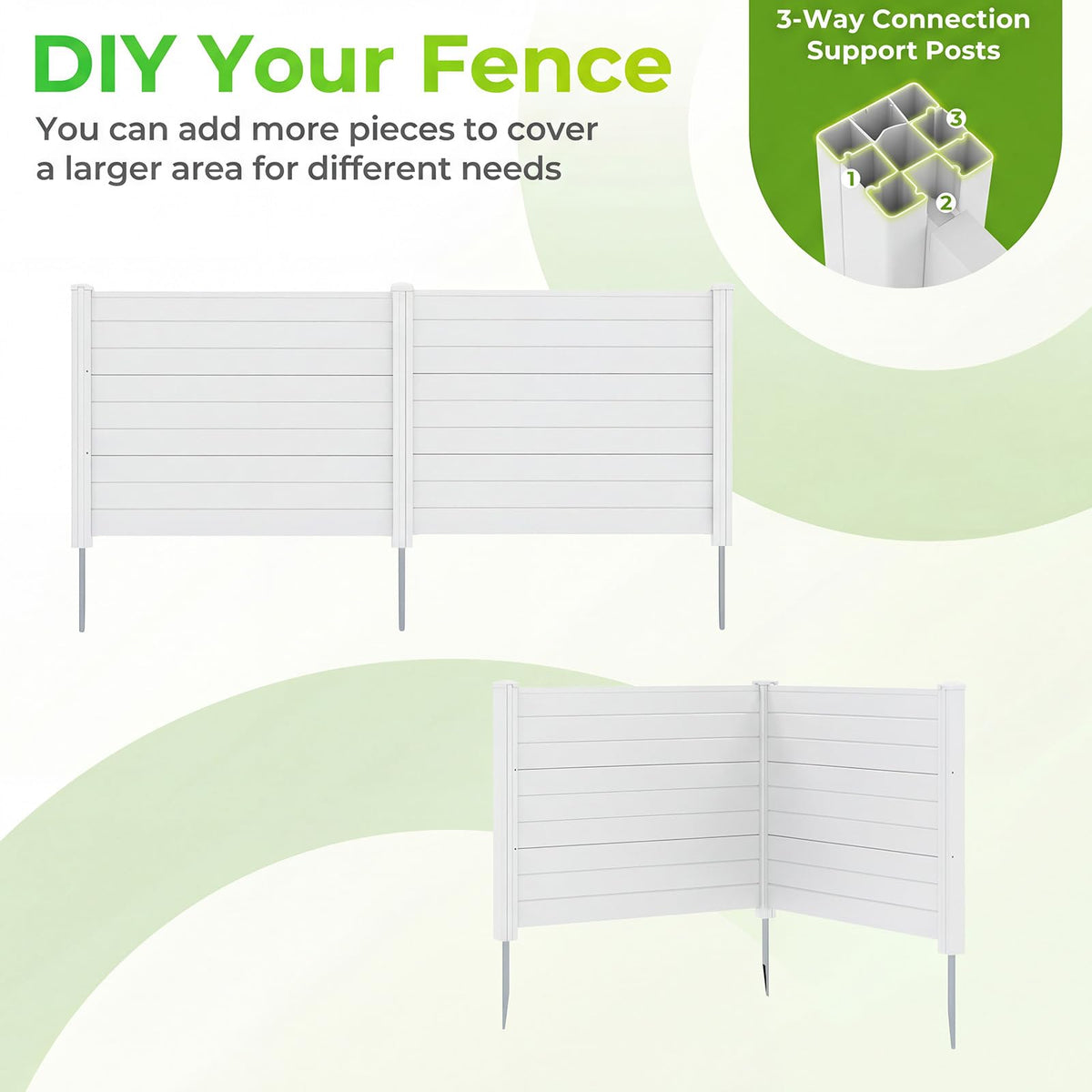 122 x 95 cm Air Conditioner Fence 2 Panels with Metal Stakes No Dig Enclosure