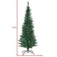 Giantex Holly-Jolly 1.5M PVC Pencil Christmas Tree Slim Xmas HomeDecor Green (1.5M)