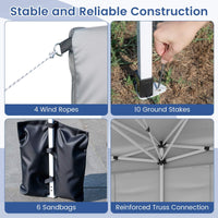 3 x 6 m Pop up Canopy Tent with 6 Sidewalls and Wheeled Bag