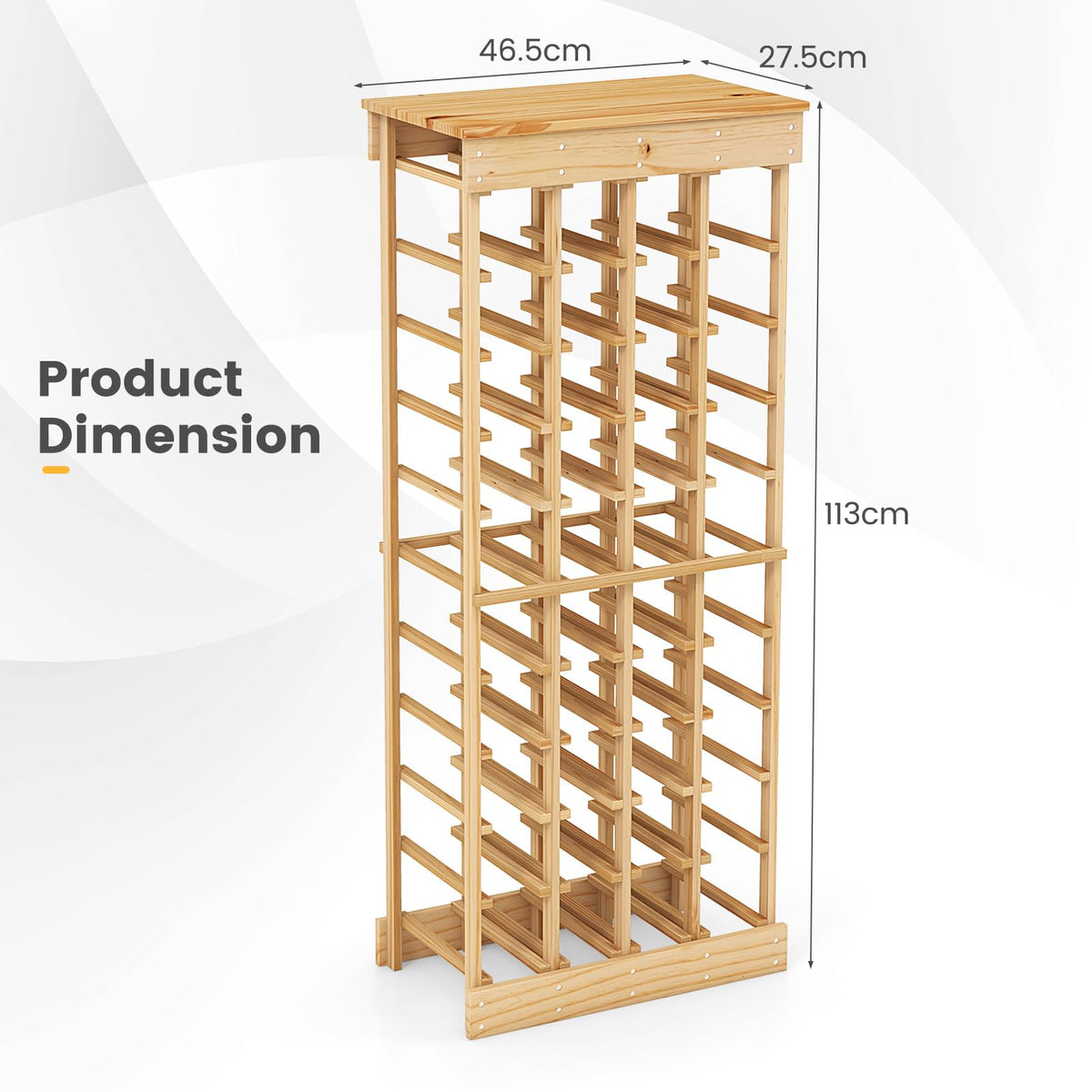 Giantex 40 Bottles Modular Wine Rack, Solid Wood Wine Bottle Holder with Anti-toppling Device