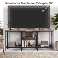 TV Stand Entertainment Center with 4 Open Storage Shelves