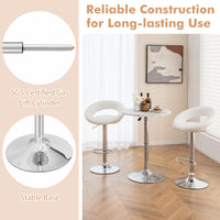 Swivel Bar Stool Set of 2 Height Adjustable with Hollow Back
